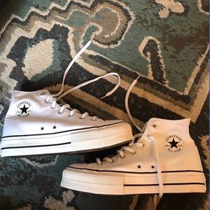 SOLD White Platform Converse
